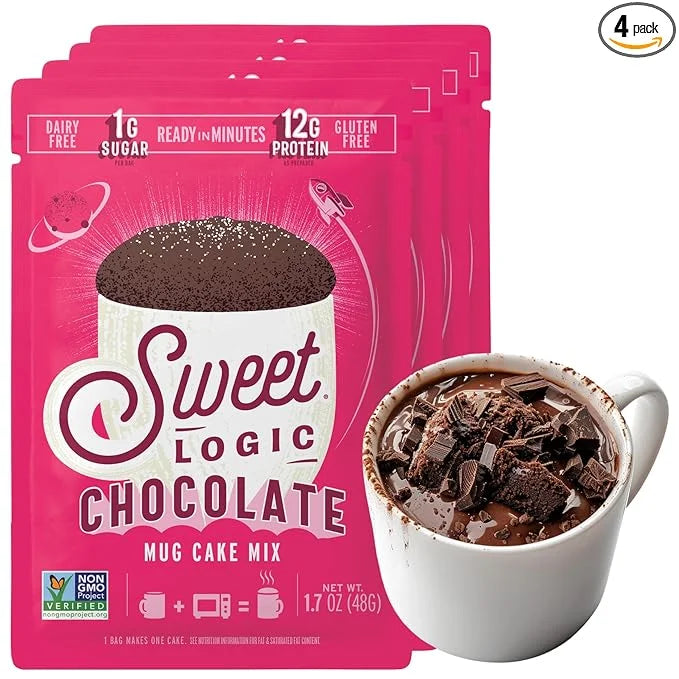 Sweet Logic Keto Dessert Mug Cake Mixes - Triple Chocolate Fudge - Low Sugar - Gluten-Free - Low Carb - Diabetic-Friendly ...