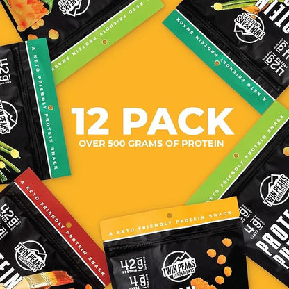 Twin Peaks Low Carb, Keto Friendly Protein Puffs, 2 Serving 12 Pack, (60g, 42g Protein, 4g Carbs) - Product Image
