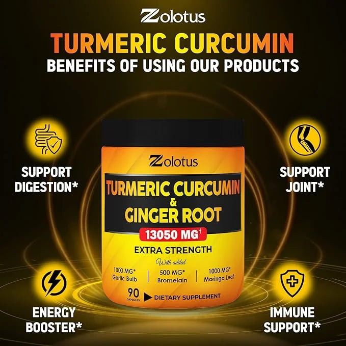 6 in 1 Turmeric Curcumin + 95% Curcuminoids, 13050mg, with 90 Capsules