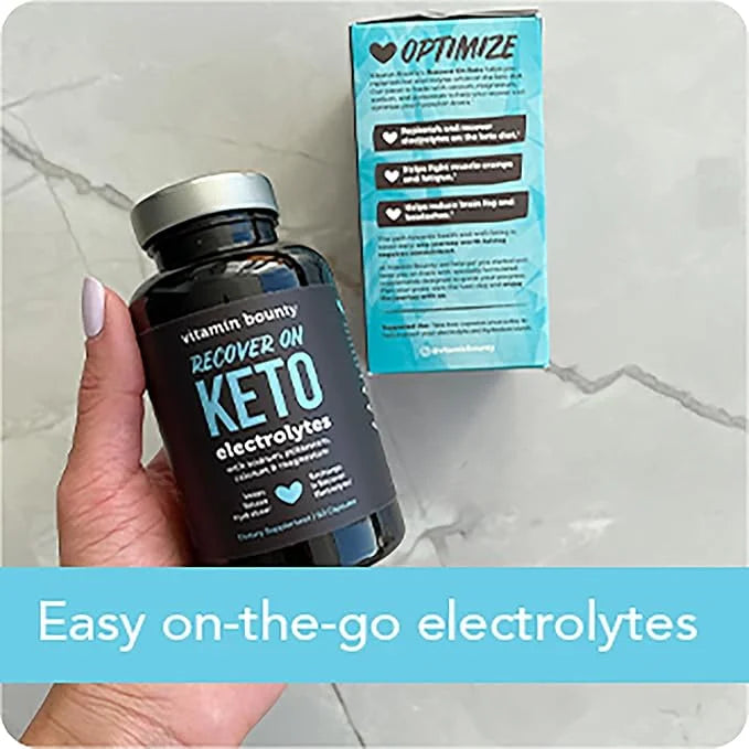 Vitamin Bounty Recover On Keto Electrolytes - Keto Supplements, Keto Electrolytes Pills, Electrolyte Supplement, Keto Vita...
