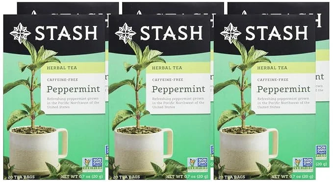 Stash Tea Peppermint Herbal Tea - Naturally Caffeine Free, Non-GMO Project Verified Premium Tea with No Artificial Ingredi...
