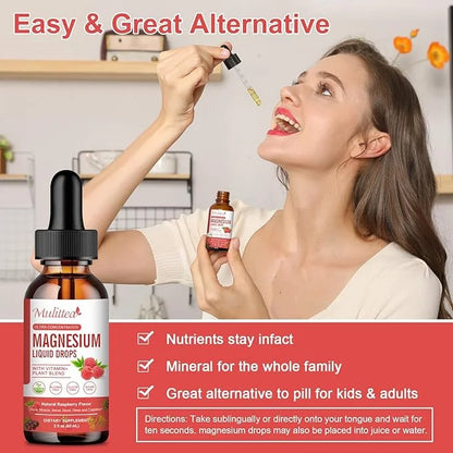 Magnesium Glycinate Liquid Drop - Triple Absorption Supplement to Support Nerves, Night, Heart, Muscles * -Sugar-Free with...