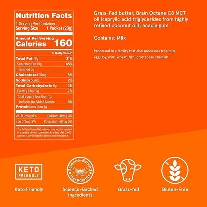 Bulletproof InstaMix Original Unflavored Keto Coffee Creamer Packets, Pack of 14, Powdered Grass-Fed Butter and Brain Octa...