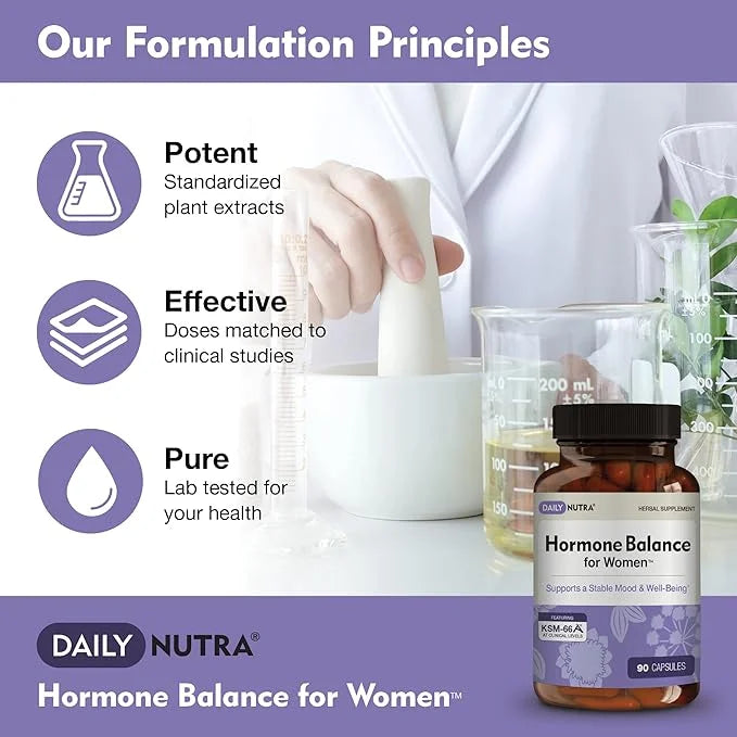 Hormone Balance for Women - Natural Mood Supplement - PMS Relief and Menopause Support | Featuring Clinically Studied KSM-...