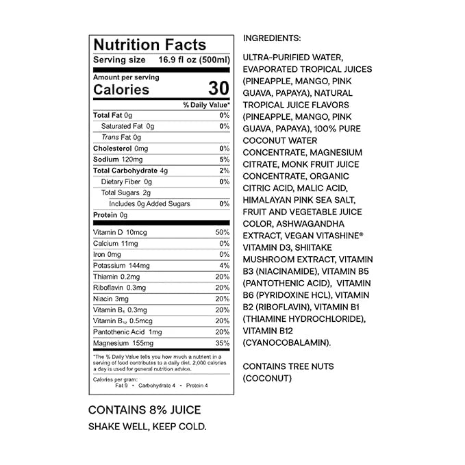 Barcode Sports Drink with Electrolytes Malibu Punch (12 Pack) - Premium Hydration, No Added Sugar - Adaptogen-Powered Plan...