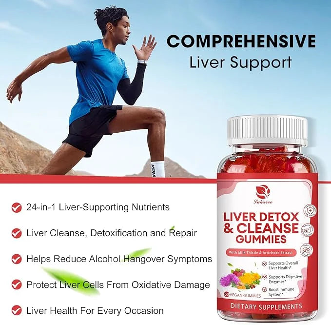 Liver Cleanse Detox & Repair Gummies 24 Potent w/3000MG Milk -60 Count
