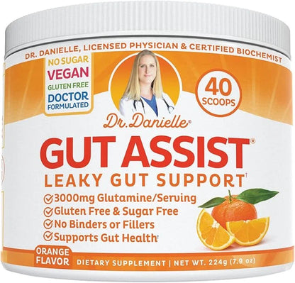 Doctor Danielle Gut Assist - Leaky Gut Repair Supplement Powder - Glutamine, Arabinogalactan, Licorice Root - Supports IBS...