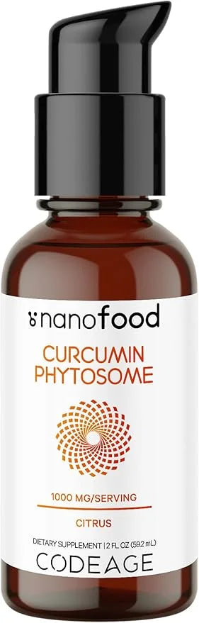 Codeage Liposomal Curcumin Phytosome Liquid Supplement, Turmeric Curcumin Vegan Liquid Drops, Plant-Based Curcuma Longa Dr...