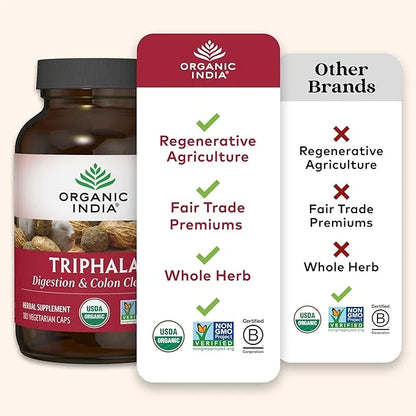 Organic India Triphala Capsules Organic 180 Capsules