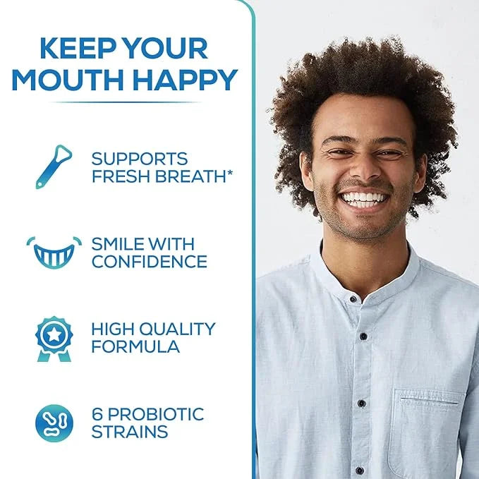 Oral Probiotics & Tongue Scraper 6 Probiotic M18 - 60 Chewable