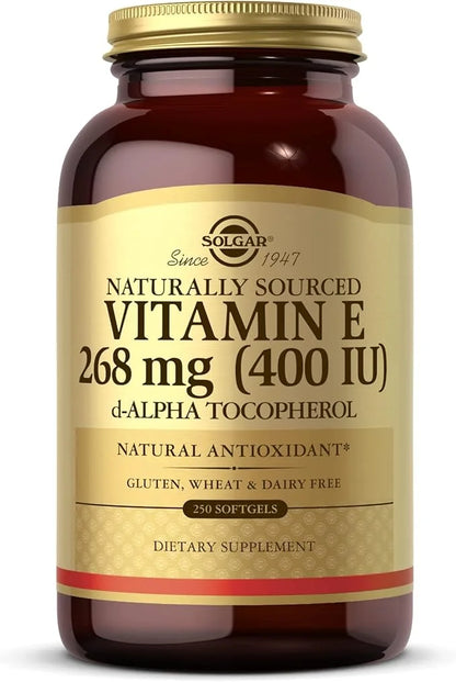 SOLGAR Vitamin E 268 mg (400 IU) 250 Softgels 250 Servings
