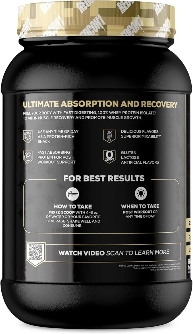 REDCON1 Isotope 100% Whey Isolate, Vanilla - Keto Friendly Whey Protein Powder - Low Carb + Sugar Free Whey Protein Isolat...
