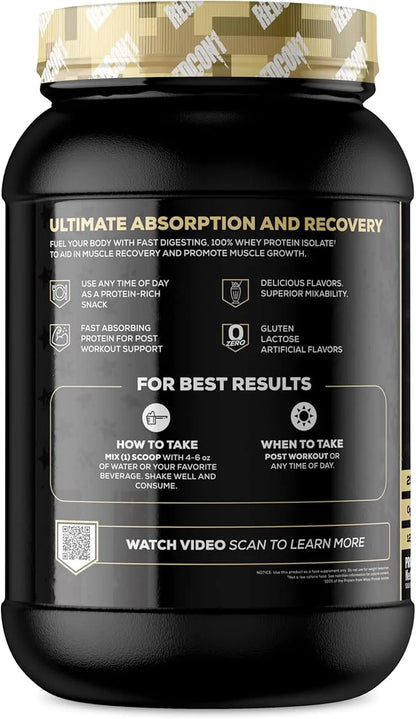 REDCON1 Isotope 100% Whey Isolate, Vanilla - Keto Friendly Whey Protein Powder - Low Carb + Sugar Free Whey Protein Isolat...