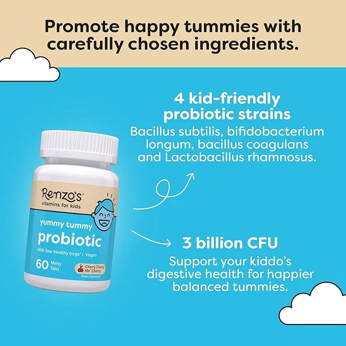 Renzo's Kids Probiotic 60 Cherry-Flavored
