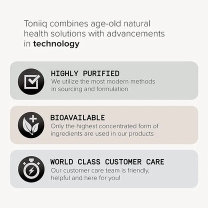 Toniiq Ultra High Strength Glutathione Capsules - 1000mg Concentrated Formula - 98%+ Highly Purified and Bioavailable - No...