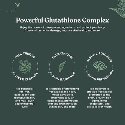 Pure Glutathione Supplement 500 mg GSH 30 Veg