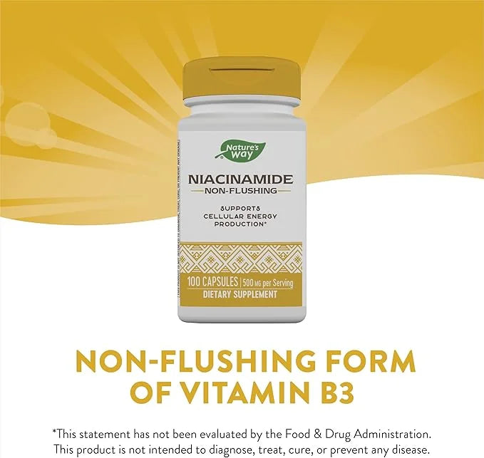Nature's Way Niacinamide, Supports Cellular Energy*, 500mg per 100 Capsules
