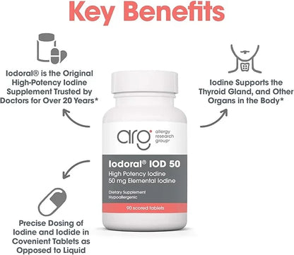Optimox Iodoral 50 mg Supplement - Potassium Iodide Tablets, High Potency Iodine Tablets, Iodine Supplements for Thyroid S...