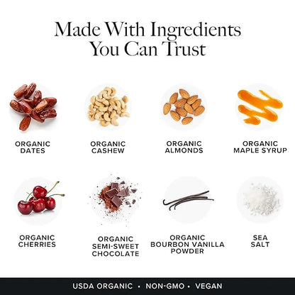 Truvani Plant Based Snack Bars | Cherry Chocolate Chip 1 Pack | 5g Protein | USDA Organic and Vegan | The Only Bar | Dairy...