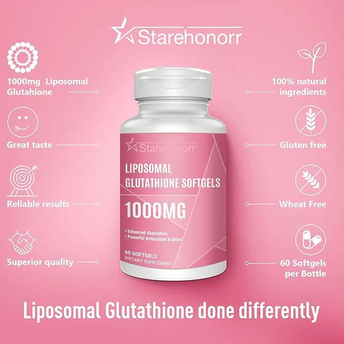 Liposomal Glutathione Softgels 1500MG, Reduced Glutathione 120 Softgels