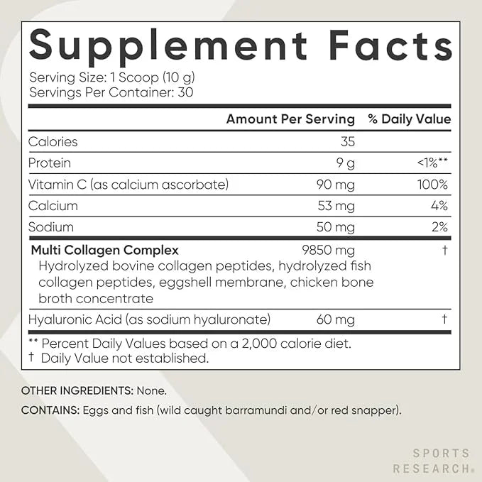 Sports Research Multi Collagen Protein Powder 5 Types 30 Servings