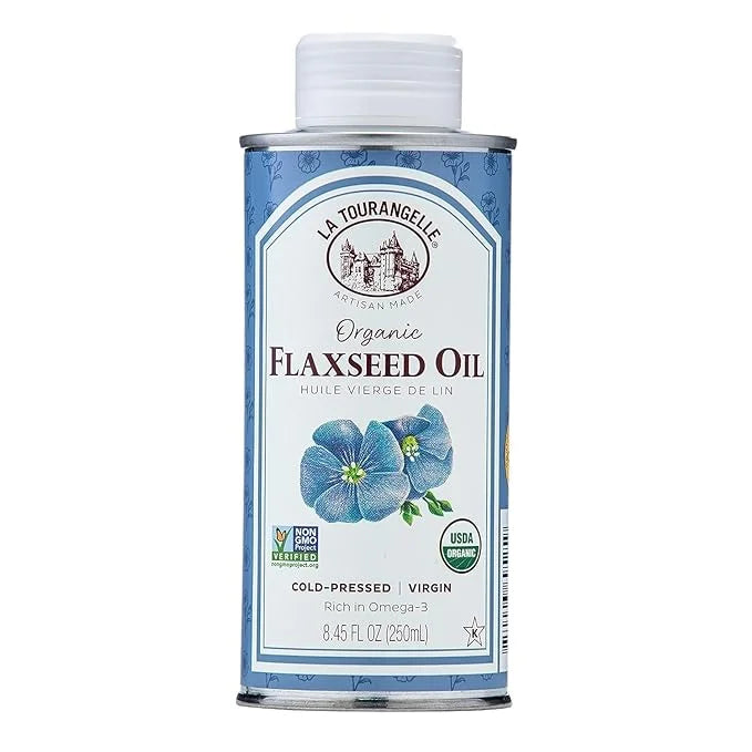 La Tourangelle, Organic Flaxseed Oil, Essential Omega-3 to Improve Heart Health, Vegan, Non-GMO, Gluten-Free, Kosher, Cast...
