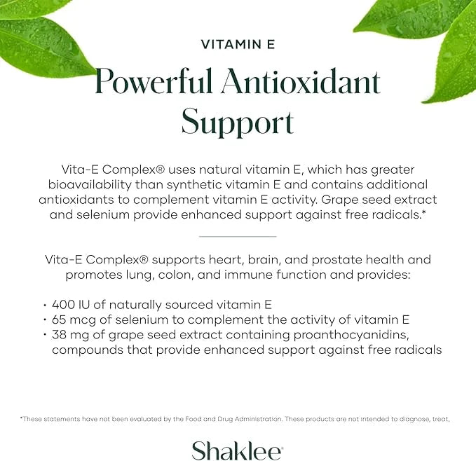 Shaklee - Vitamin E: -Supports Heart, 400 IU 90 Softgels