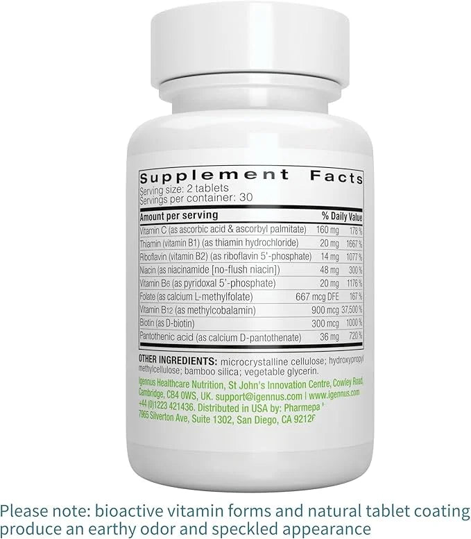 Super B-Complex – Methylated B Vitamins, B12 Methylcobalamin, 60 Small