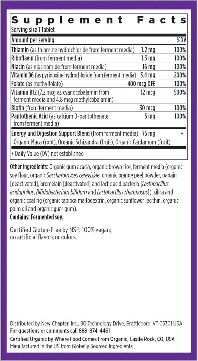 New Chapter Vitamin B Complex, Fermented 100% Vegan, 90 Count