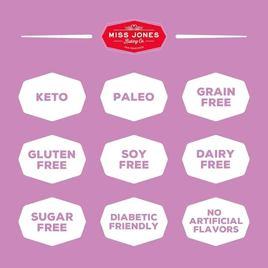 Miss Jones Baking Brownie Mix - Almond Flour, Gluten Free, Low Carb, No Sugar Added, Naturally Sweetened Desserts & Treats...