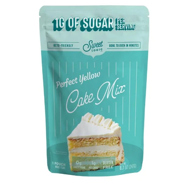 Sweet Logic Keto Baking Mix - Yellow Cake - Gluten-Free - Dairy Free - Diabetic-Friendly - High Protein - Allulose - Stevi...