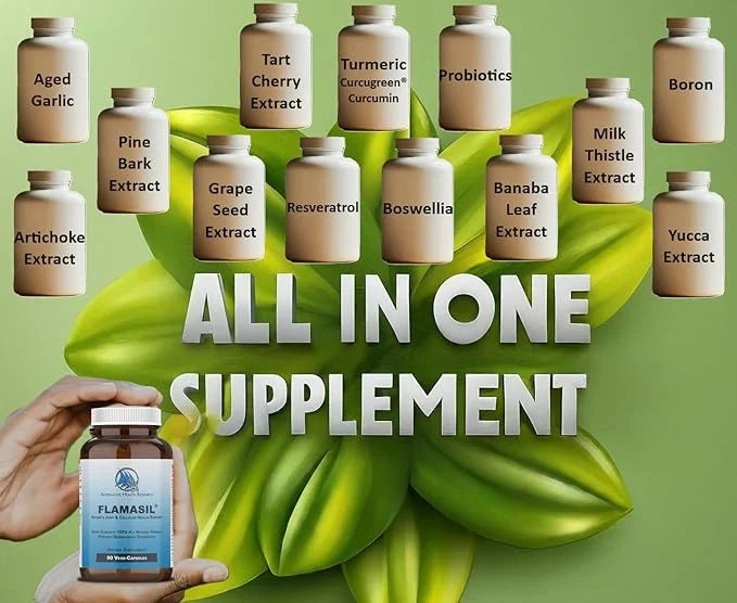 Flamasil™- for Healthy Inflammation Response* | Multi-Herbal Pain Reliever* and Joint Aid | Bio-Enhanced Turmeric, Boswell...