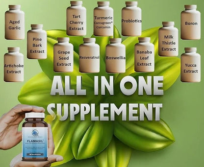 Flamasil™- for Healthy Inflammation Response* | Multi-Herbal Pain Reliever* and Joint Aid | Bio-Enhanced Turmeric, Boswell...