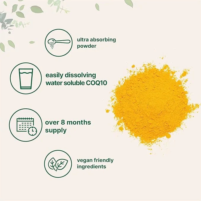 Micro Ingredients Water Soluble COQ10 Supplement (COQ10 200mg 200mg Per 50 Grams (8 Months