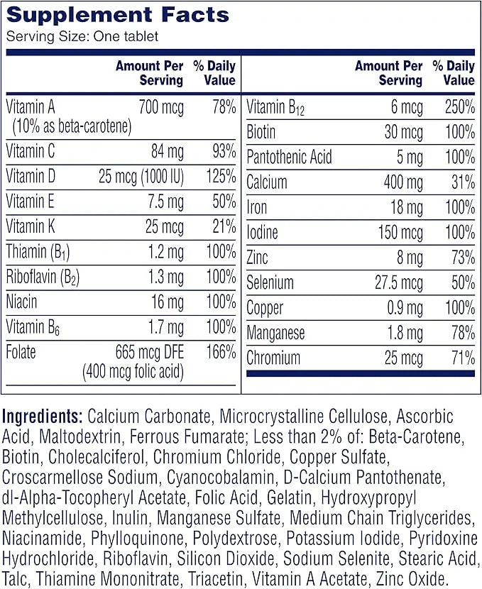 One A Day Women’s Multivitamin, Supplement B12, Biotin, 250 count