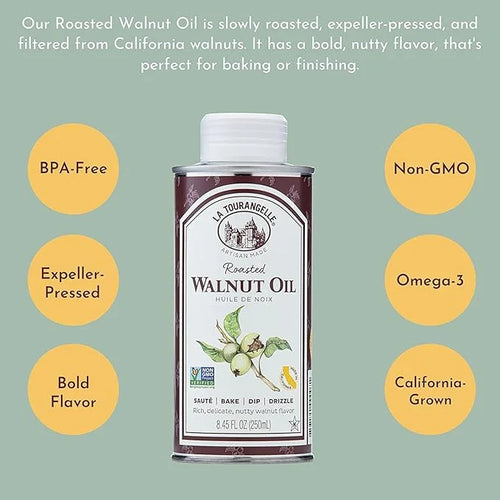 La Tourangelle, Roasted Walnut Oil, Plant-Based Source of Omega-3 Fatty Acid, Cooking, Baking, & Beauty, 25.4 Fl Oz - Prod...