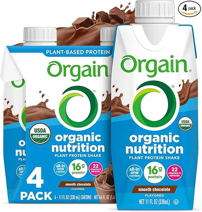 Orgain Organic Nutritional Vegan Protein Shake, Smooth Chocolate - 16g Plant Based Protein, Meal Replacement, 22 Vitamins ...