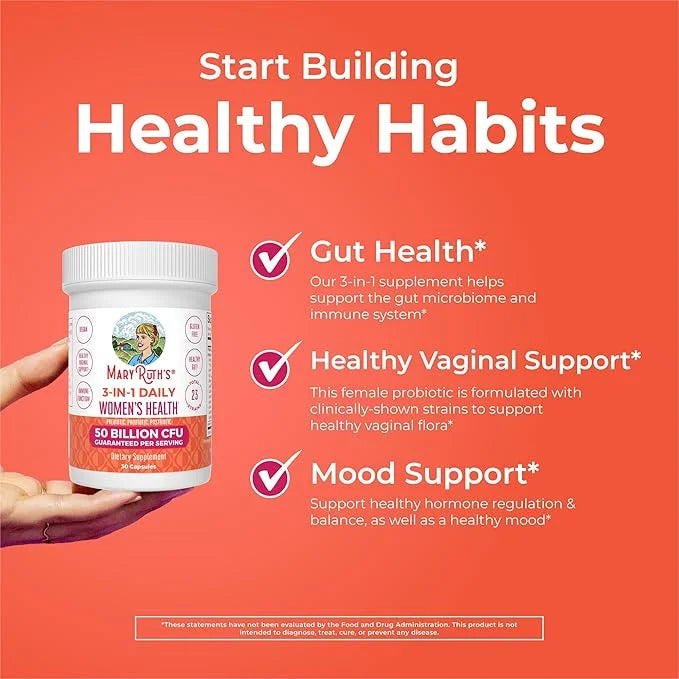 MaryRuth Organics 3-in-1 Daily Health Probiotics for Women | Clinically Tested | Hormone Support & Gut Health Supplement |...