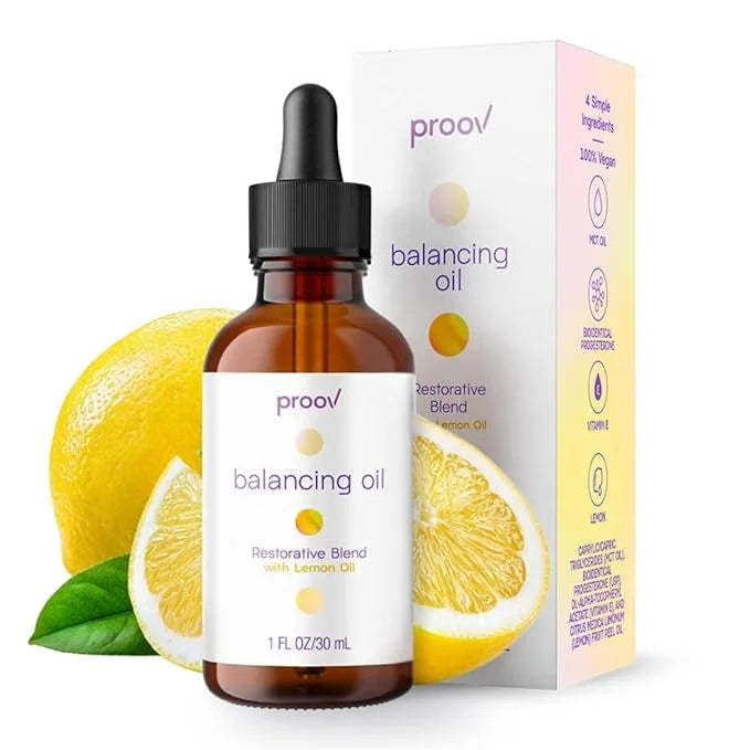 Proov Balancing Oil for Face and Body with 2500 mg bio-identical USP Natural Progesterone, MCT Oil and Vitamin E Oil (and ...