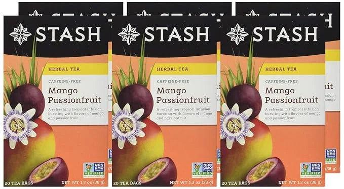 Stash Tea Mango Passionfruit Herbal Tea - Naturally Caffeine Free, Non-GMO Project Verified Premium Tea with No Artificial...