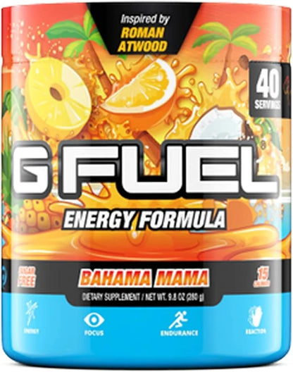 G Fuel Bahama Mama Energy Drink Powder, Pre Workout Caffeine Mix for Gaming, Sugar Free Focus Amino, Vitamin + Antioxidant...