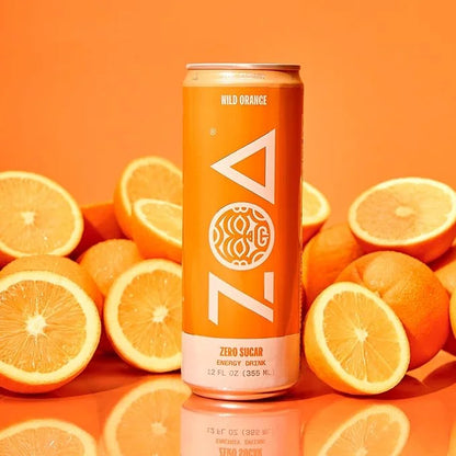 ZOA Zero Sugar Energy Drinks, Wild Orange - Sugar Free with Electrolytes, Healthy Vitamin C, Amino Acids, Essential B-Vita...
