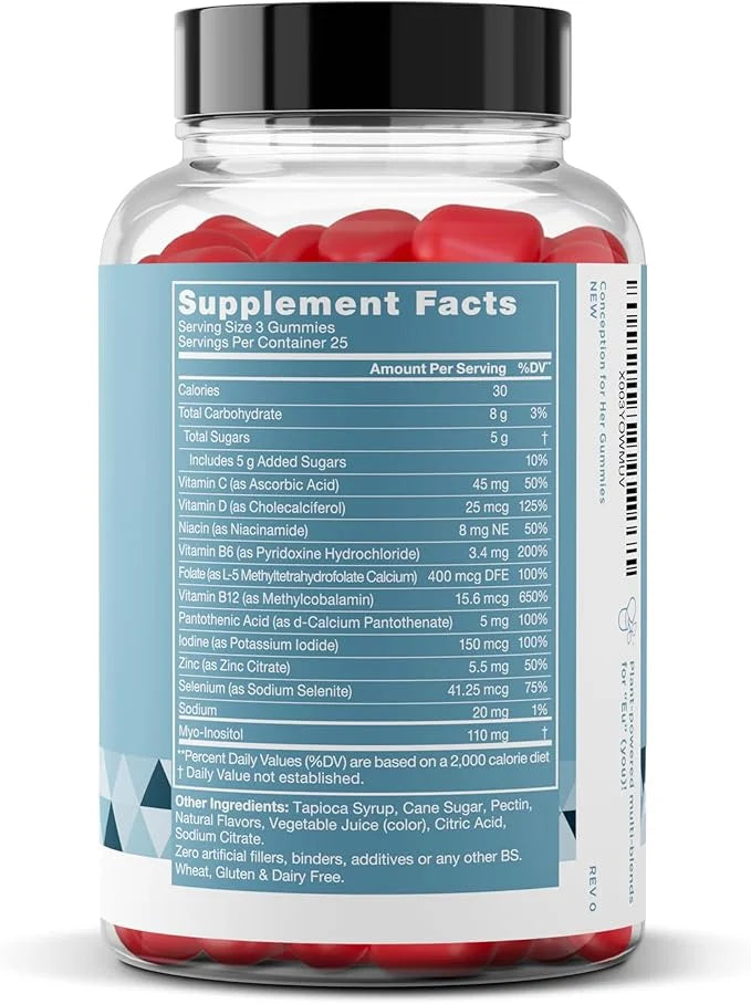 Conception for Her Fertility Gummies - Fertility Supplements for Women with Myo Inositol, Folate & More Essential Nutrient...