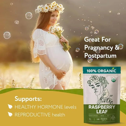 Organic Red Raspberry Leaf Tea – Wild Raspberry Tea for for Pregnancy, Healthy Cycle, Menstrual Cramps – 6oz - Product Image