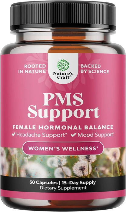 Advanced PMS Support Supplement for Women - Multibenefit PMS Relief Complex for Low Energy Mood Support Period Cramps and ...
