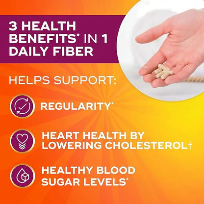 Metamucil 3-in-1 Fiber Capsules, Daily Psyllium #1 Doctor 300ct Capsules