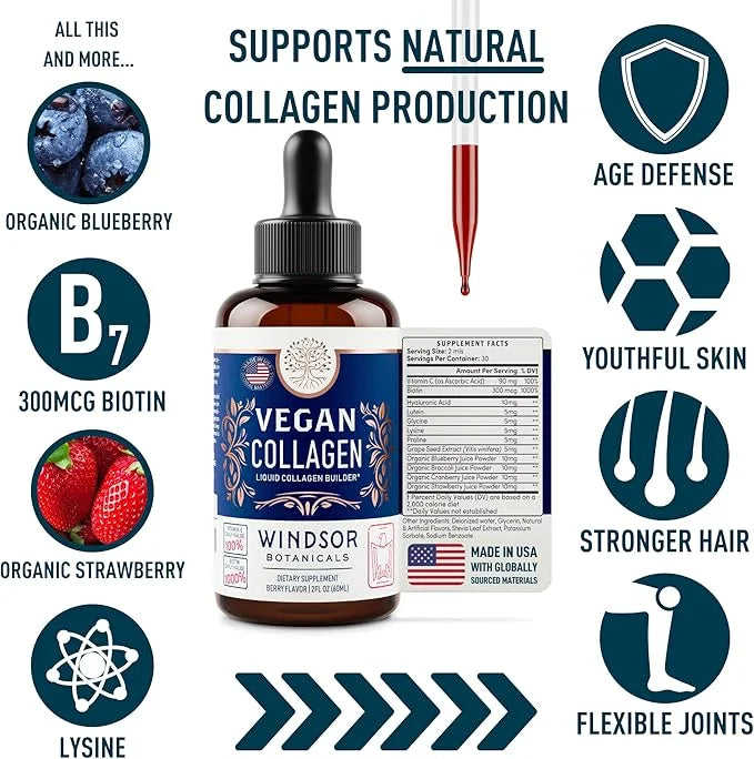 Vegan Collagen Builder Liquid Supplement 120ml, 60 60 Day