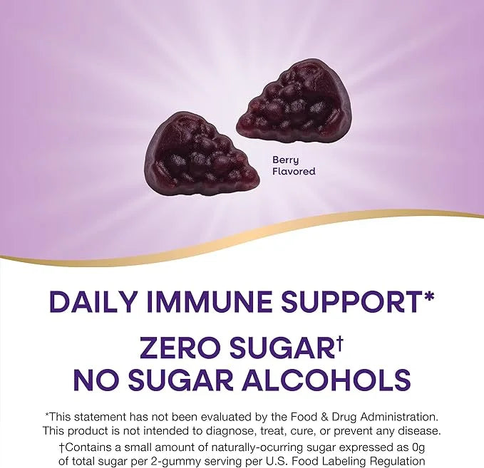 Nature’s Way Sambucus Zero Sugar Immune D3, Zinc, 70 Gummies