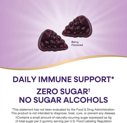 Nature’s Way Sambucus Zero Sugar Immune D3, Zinc, 70 Gummies