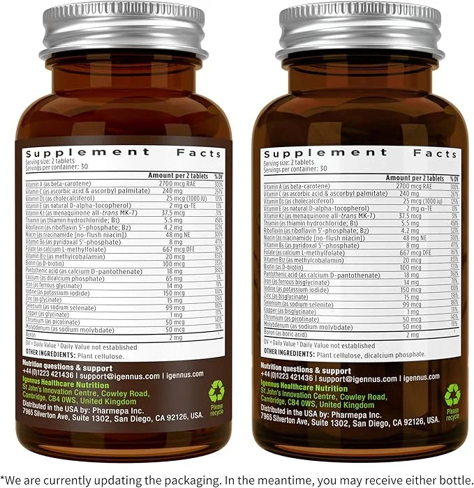 Igennus Methylated Women's Multivitamin, Methylated Folate for MTHFR, Clean Label & Sustained Release, with Iron, Non-GMO,...